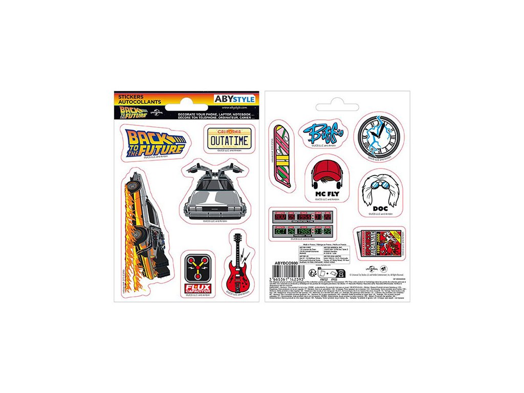 back to the future nalepky time travel 2 pack 16 x 11cm samolepky 3665361142393