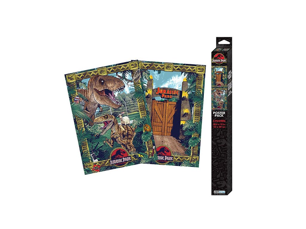 jurassic park gates and biodiversity posters 2 pack 52 x 38 cm plagat 3665361080886 1