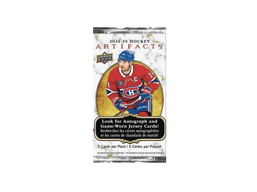 hokejove karty upper deck 2024 2025 artifacts hockey blaster booster pack 053334550789 1