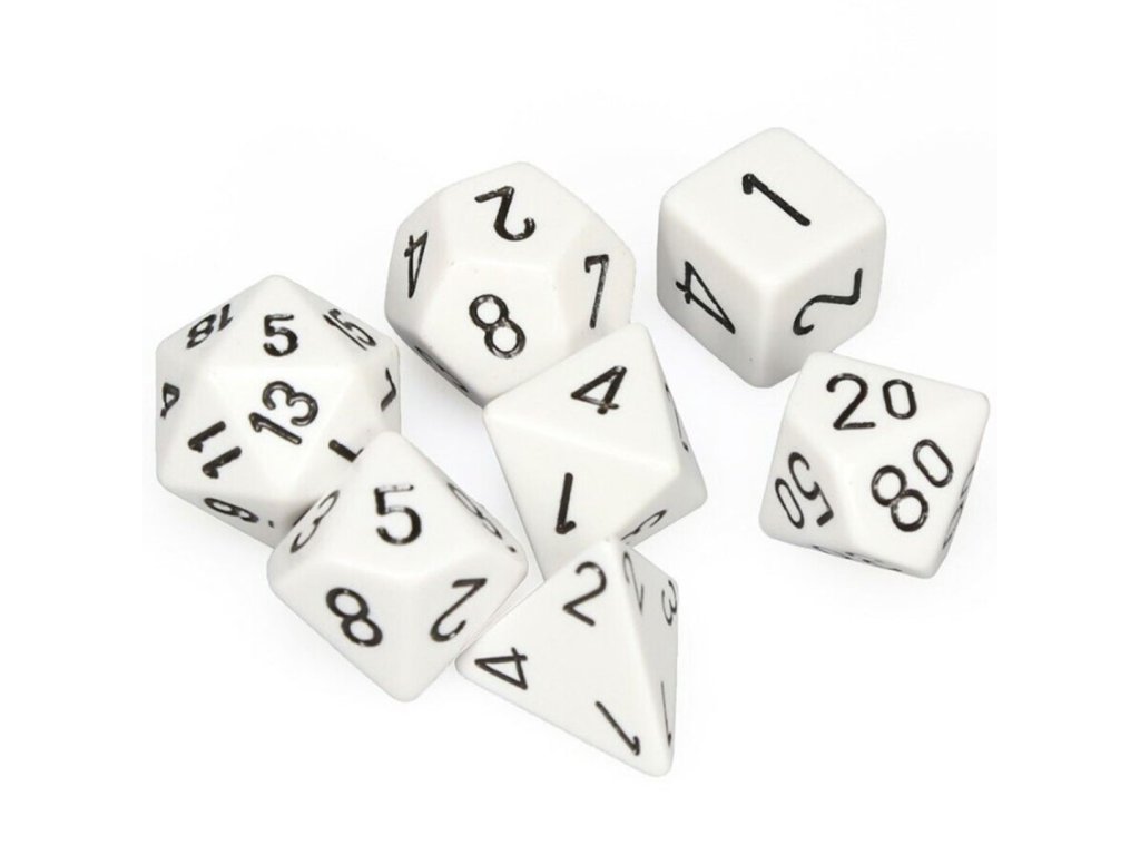 sada kociek na rpg chessex white opaque 7 ks 25401 1