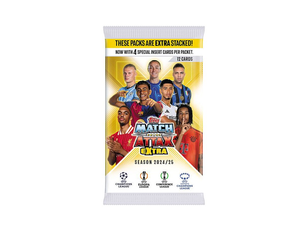 futbalove karty topps match attax extra uefa club competitions 2024 2025 booster pack 5053307074637