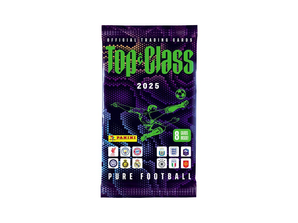futbalove karty panini top class 2025 booster pack 8051708023985