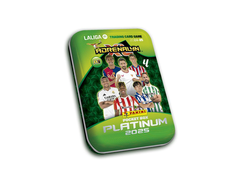 futbalove karty panini laliga 2024 2025 adrenalyn plechova krabicka pocket 8424248924102
