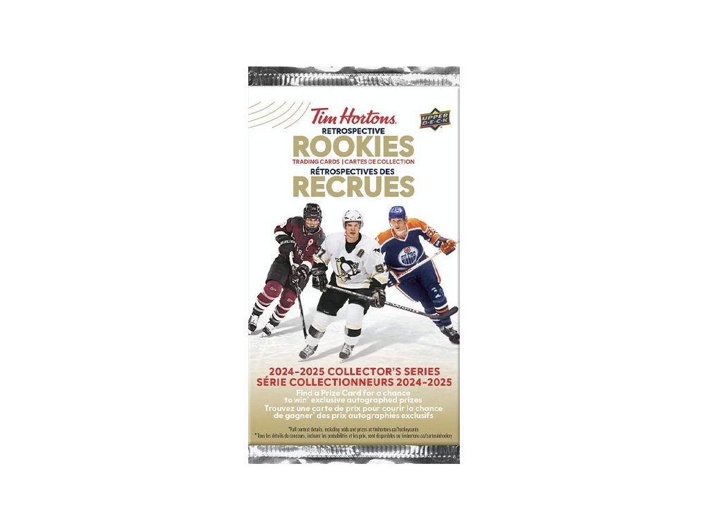 hokejove karty upper deck 2024 2025 tim hortons retrospective rookies hockey hobby booster 053334326391