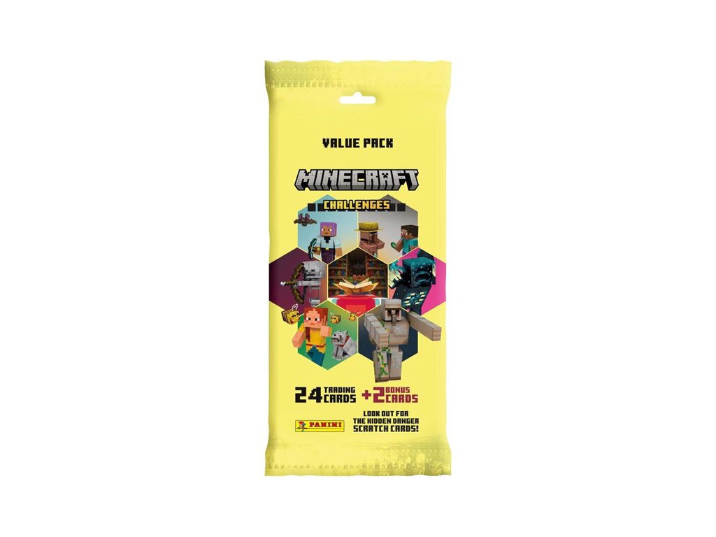 panini minecraft 4 challenges starter set zberatelske karty fat pack 4143805607992