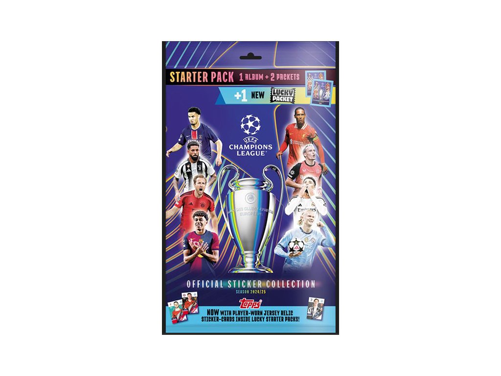 topps champions league 2025 samolepky starter pack 5053307074477