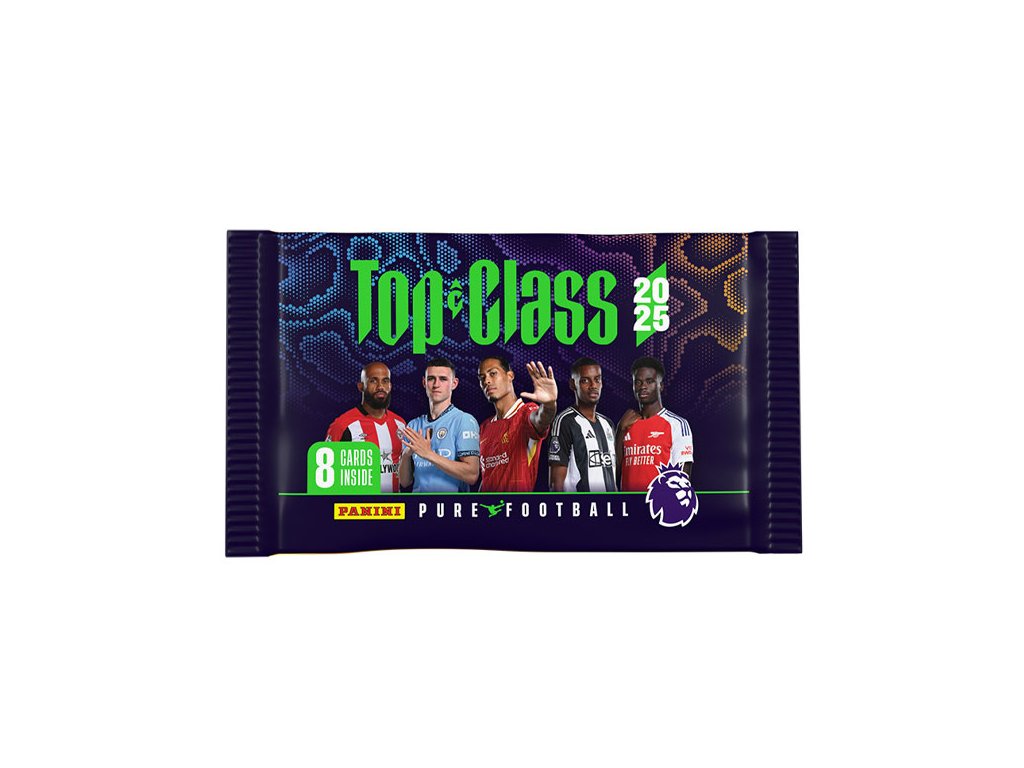 futbalove karty panini top class 2025 premier league booster pack 8051708023152