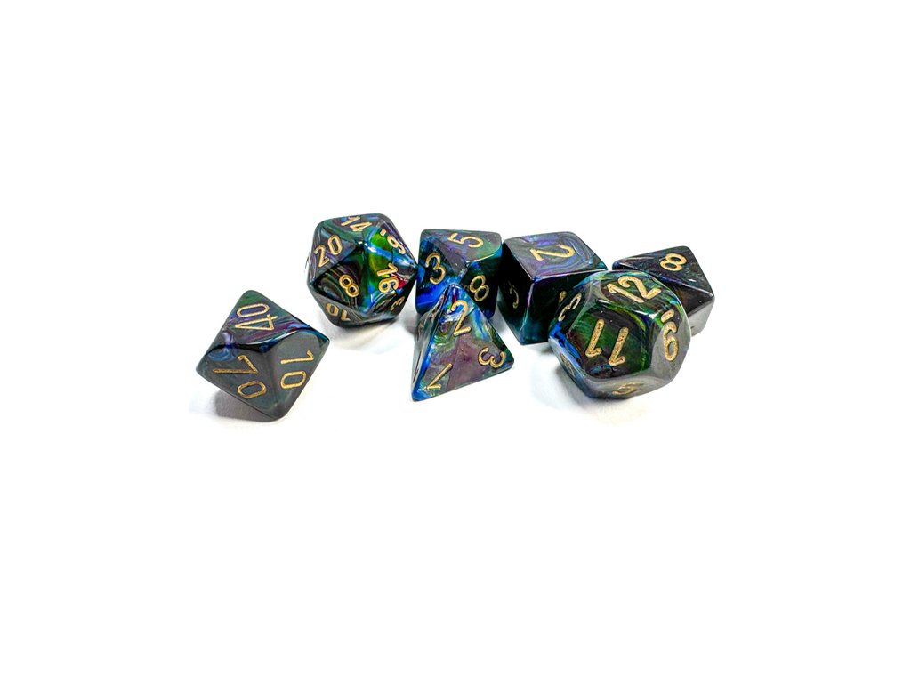 sada kociek na rpg chessex lustrous shadow white gold 7 ks 1
