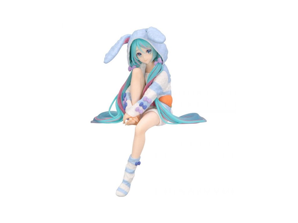 hatsune miku noodle stopper rabbit ear hood pajama blue color ver pvc statue 14 cm figurka 4571623501626 1