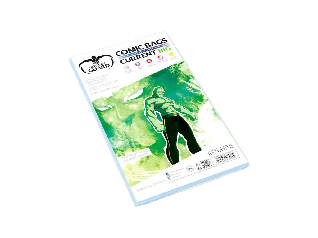 obaly na komiksy ultimate guard comic bags re sealable big current size 4260250075784