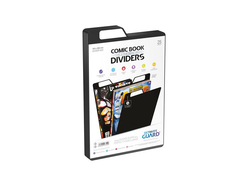 oddelovac na komiksy ultimate guard premium comic book dividers black