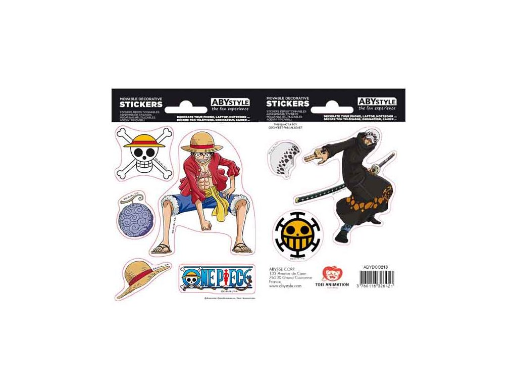 One Piece Luffy and Law Nálepky 2-Pack (16 x 11cm)