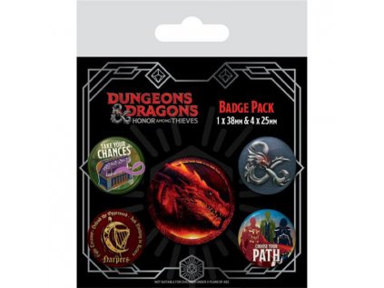 dungeons dragons odznaky 5 pack 5050293808031