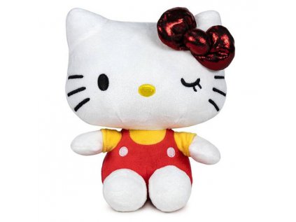 hello kitty 50th anniversary plush figure red bow yellow shirt 22 cm plysova postavicka 8425611338694