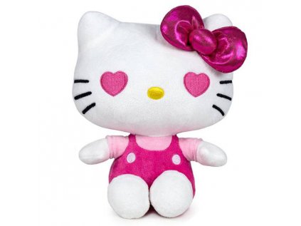 hello kitty 50th anniversary plush figure pink bow pink shirt 22 cm plysova postavicka 8425611338694