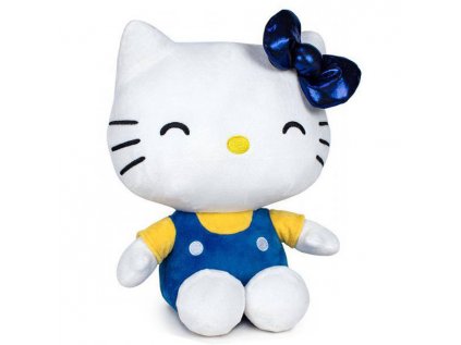 hello kitty 50th anniversary plush figure blue bow yellow shirt 36 cm plysova postavicka 8425611338908