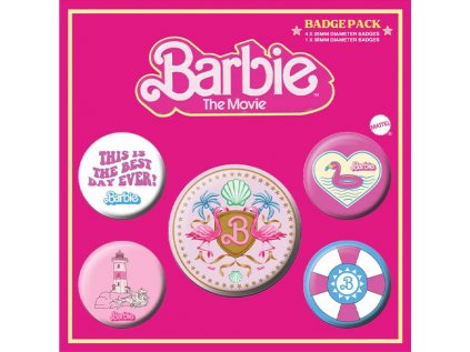 barbie the movie odznaky 5 pack 5050293808161