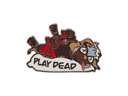 marvel deadpool dogpool play dead pin odznak kovovy 810137604206 1