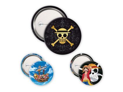 One Piece Odznaky Skull & Luffy 3-Pack