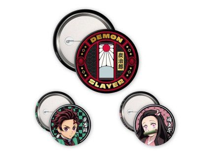 Demon Slayer Odznaky Tanjiro & Nezuko S2 3-Pack