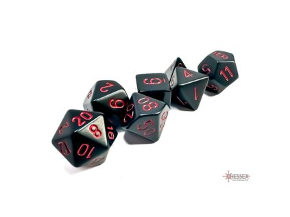 Sada kociek na RPG: Chessex - Black Red Opaque (7 ks)