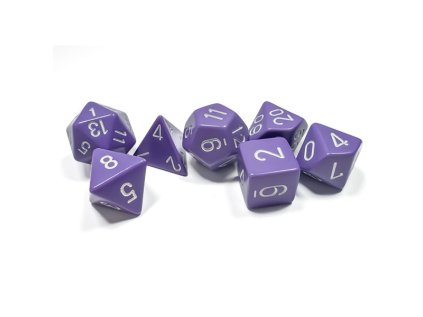 Sada kociek na RPG: Chessex - Purple White Opaque (7 ks)
