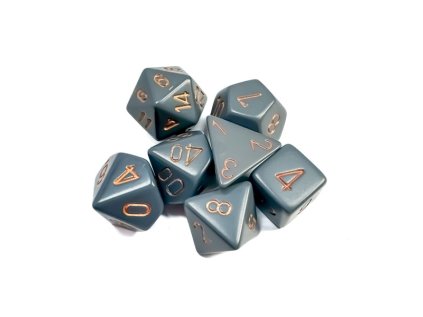 sada kociek na rpg chessex dark grey opaque 7 ks 25420 1