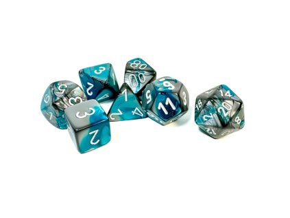 sada kociek na rpg chessex gemini steel teal white 7 ks 1