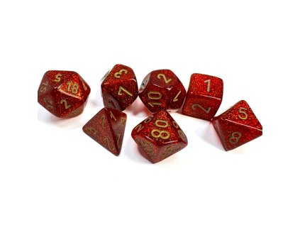 sada kociek na rpg chessex glitter ruby gold 7 ks 1