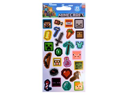minecraft nalepky sada paper stickers 25 ks 5063457027926