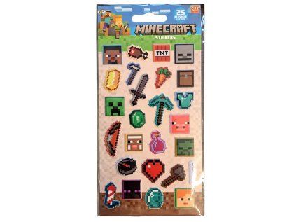 Minecraft Nálepky Sada Penové Stickers Puffy 25 ks