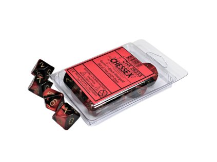 Sada kociek na RPG: Chessex - Black-Red Gold (10 ks)