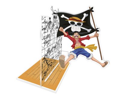 one piece acryl bookend luffy with his flag zarazka na mangy 3665361161349 1