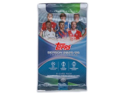 futbalove karty topps uefa club competitions flagship edition 2025 2026 hobby booster pack 887523190007