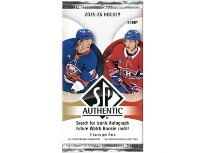 hokejove karty upper deck 2025 2026 sp authentic hobby booster pack 053334438131 1