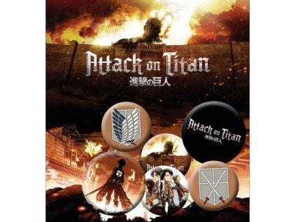 Attack on Titan Odznaky Characters 6-Pack