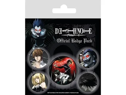 death note odznaky characters 5 pack 5050293806341