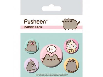 Pusheen Says Hi Odznaky (5-Pack)