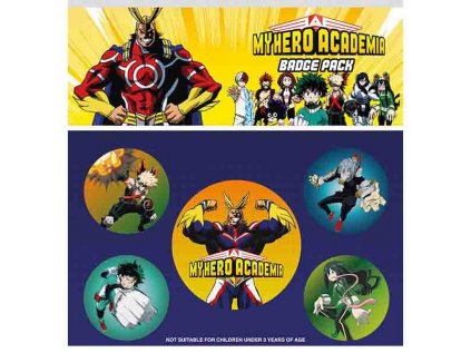My Hero Academia Characters Odznaky (5-Pack)