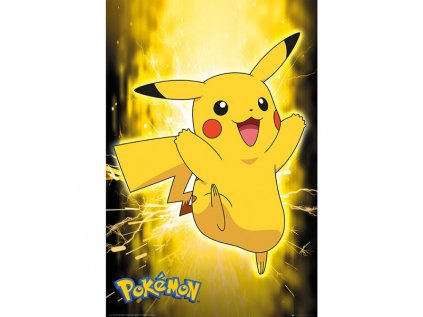 pokemon pikachu neon poster 5028486420261