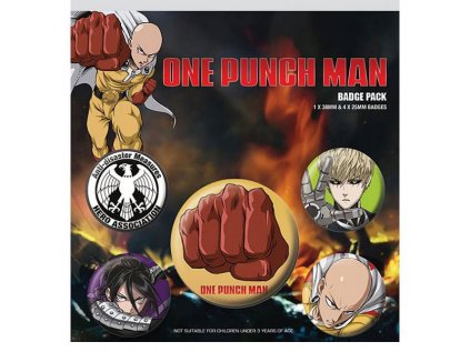 one punch man destructive odznaky 5 pack 5050293806488