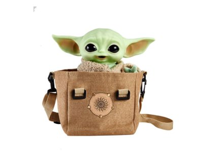 star wars the mandalorian electronic plush figure with shoulder bag the child