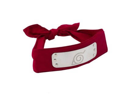 naruto shippuden red konoha headband celenka 3700789271963
