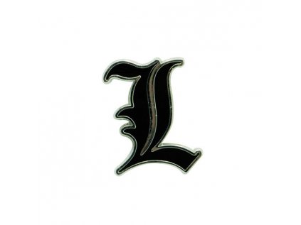 death note pin symbol l odznak kovovy 3665361041412