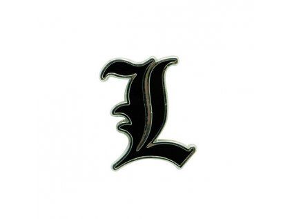 Death Note Pin Symbol L Odznak kovový