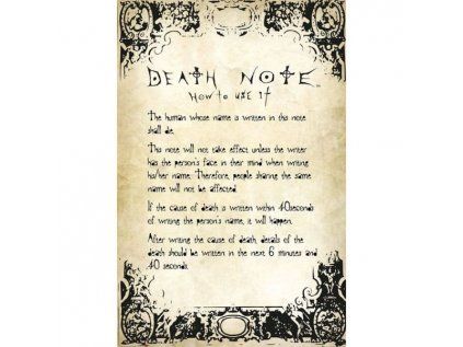 Death Note Rules Poster 91,5 x 61 cm