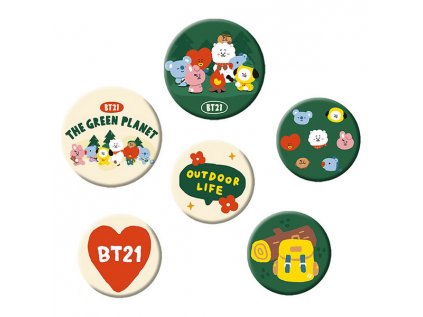 bt21 green planet odznaky 6 pack 3665361090069