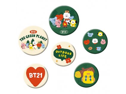 bt21 green planet odznaky 6 pack 3665361090069