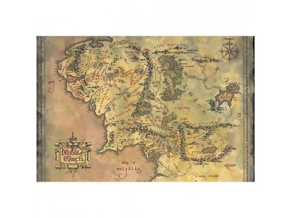 lord of the rings middle earth map poster 91 5 x 61 cm pyramid international 5050574349123