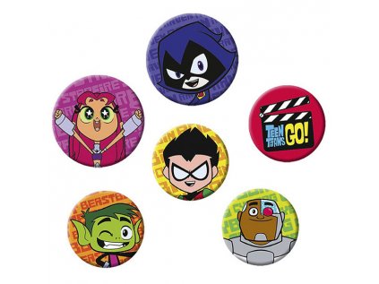 teen titans odznaky titans faces 6 pack 3665361116172 1